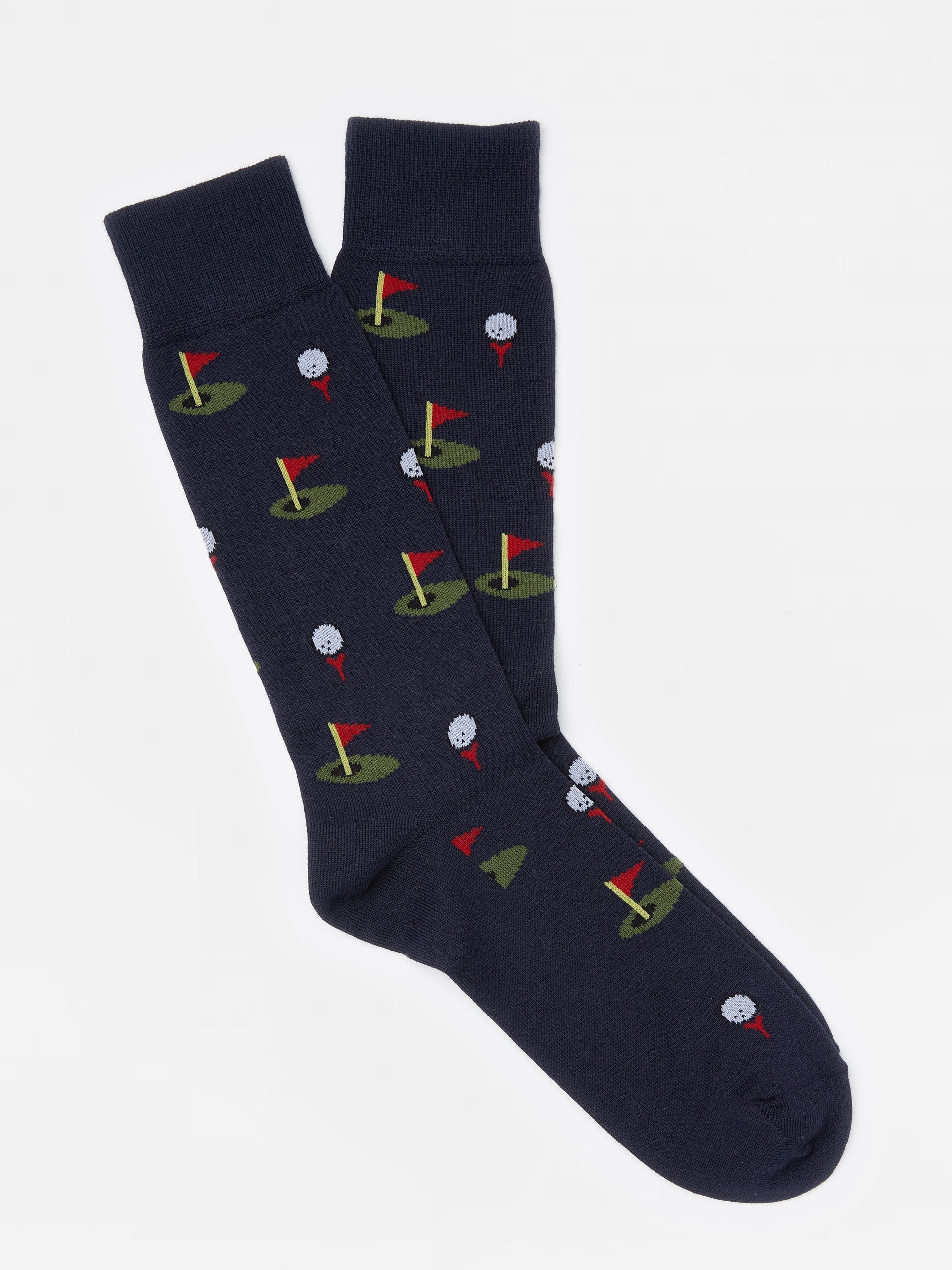 Navy Golf Tee Golf Tee Socks | J.McLaughlin | J.McLaughlin