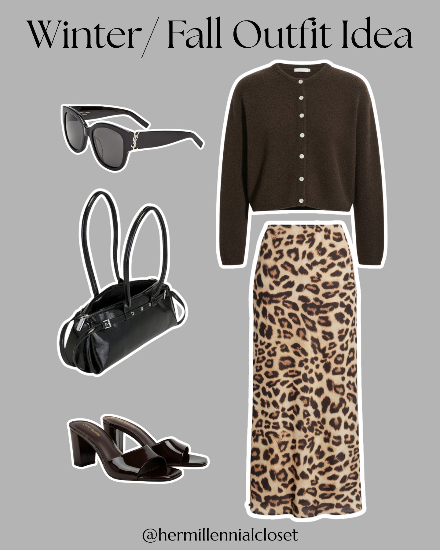 Cozy meets chic 🍂 

This fall/winter look pairs a cozy brown sweatshirt with a printed skirt, striking the perfect balance of comfort and style. 

Layer with mules and a statement bag to effortlessly transition from coffee runs to weekend strolls. 

 #LTKgrwm #LTKootd #LTKU