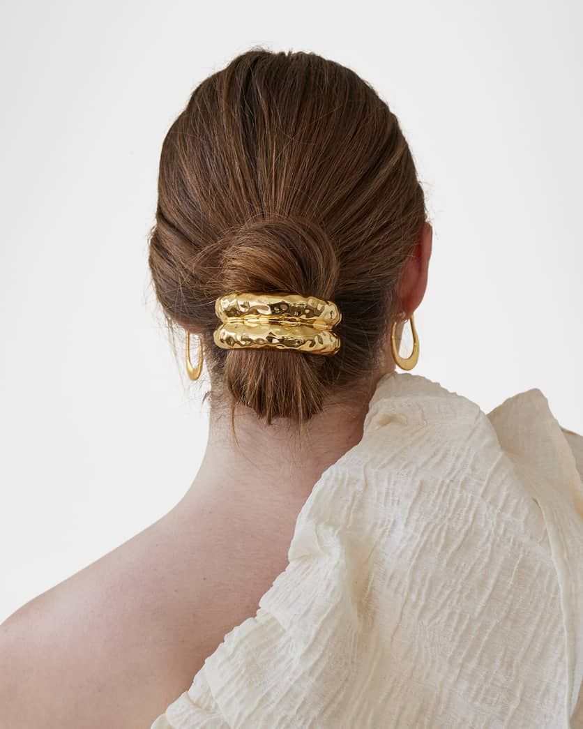 Glossy Double Hammered Arch Pony | Neiman Marcus