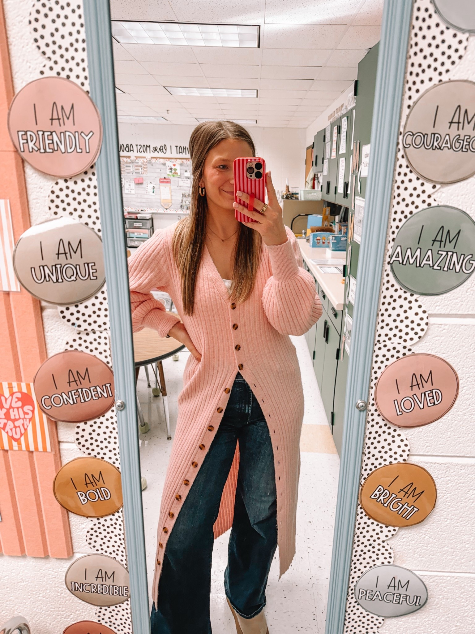 LOVE THIS FIT!!!! 🩷 size medium in the cardigan! 