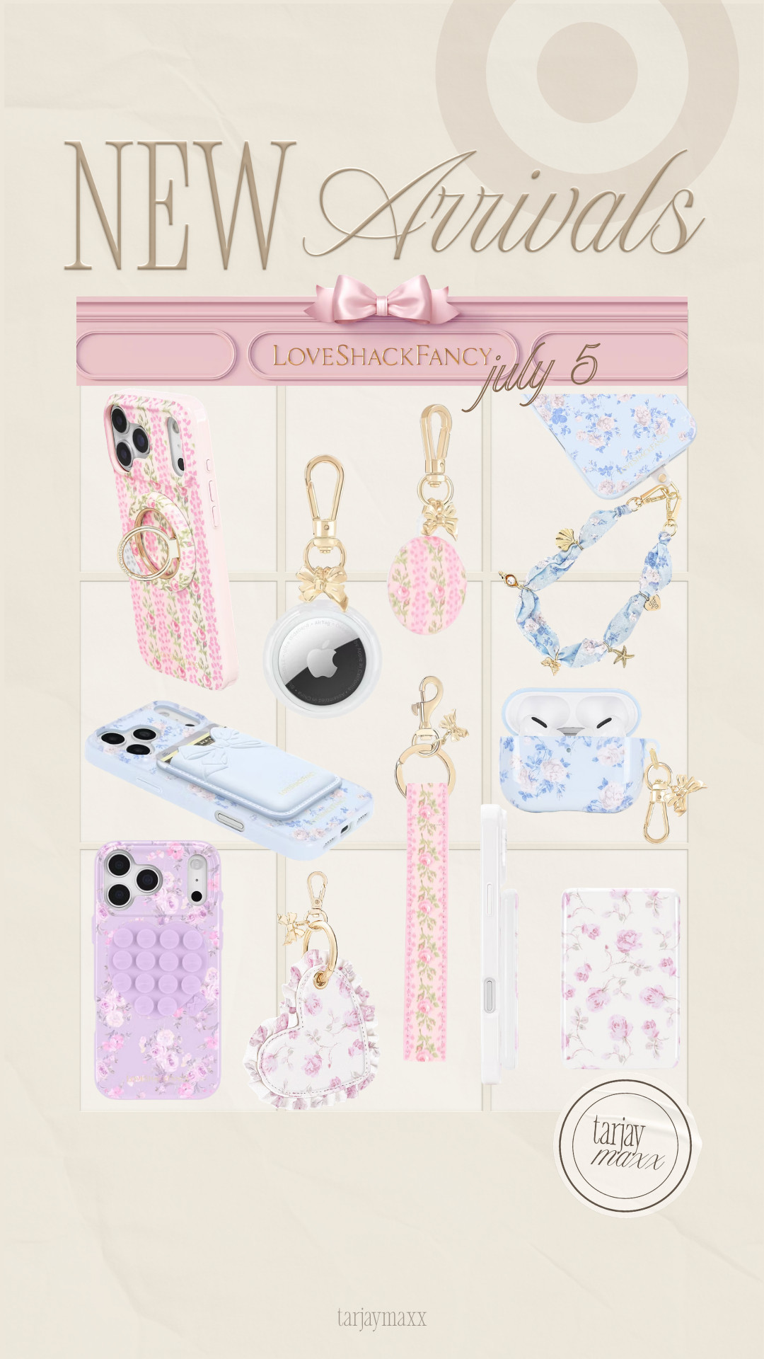 The LoveShackFancy x Target tech accessories are SO cute 🎀 Every piece is giving coquette. Mark your calendars—this collection launches online July 5 at 5 AM CDT and in stores July 5. 

prime day deals, wedding guest dress summer, fathers day gift guide, date night outfits, travel outfits, summer outfits, summer dresses, country concert outfits, concert outfits, business casual workwear, target new arrivals, LoveShackFancy x Target, tech accessories, phone accessories, july launch
 

 #LTKgrwm #LTKmomlife #LTKTravel