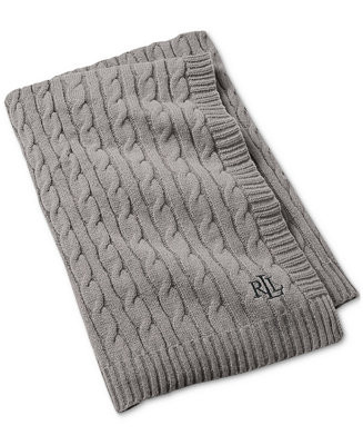 Lauren Ralph Lauren Jamie Cable-Knit Throw, 50 | Macy's
