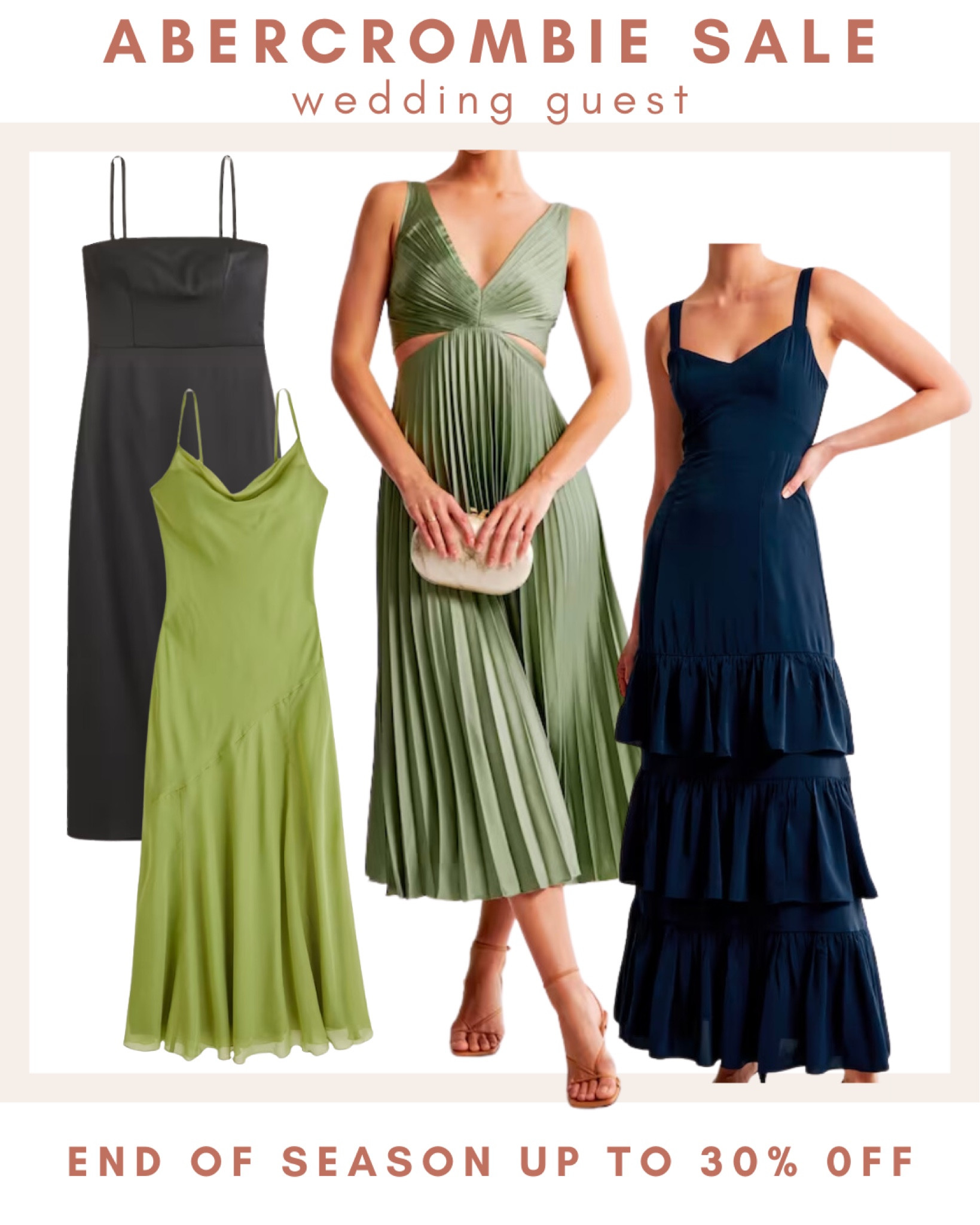 Abercrombie and fitch end of season sale up to 30% off wedding guest looks!!

#LTKSale #LTKsalealert #LTKwedding
