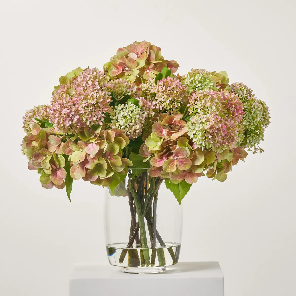Green & Pink Large Hydrangea Bloom with Snowball Everyday Spring Floral Water Illusion | Darby Creek Trading