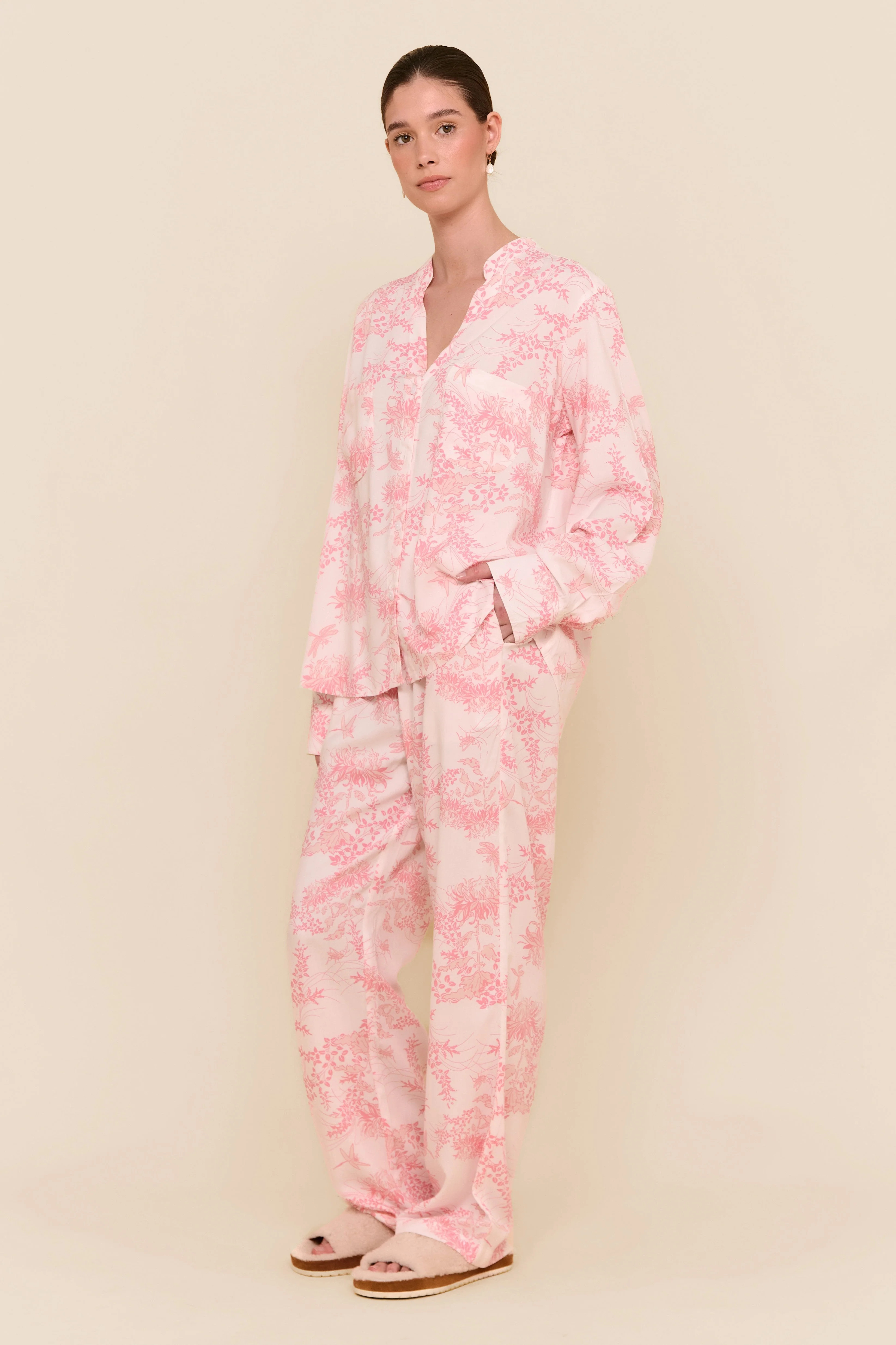 Maggie Pyjama Set - Long - Summer Toile - Pink | Piyama US