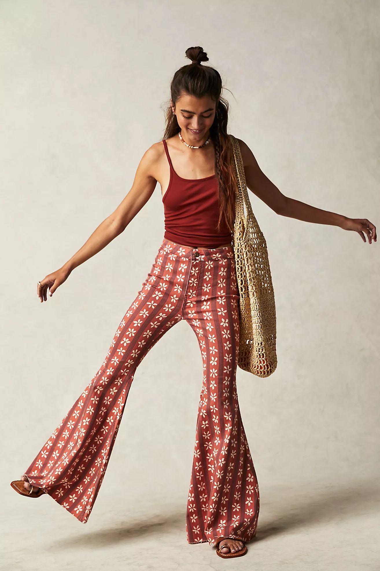 We The Free Just Float On Printed Flare Jeans | Free People (UK)