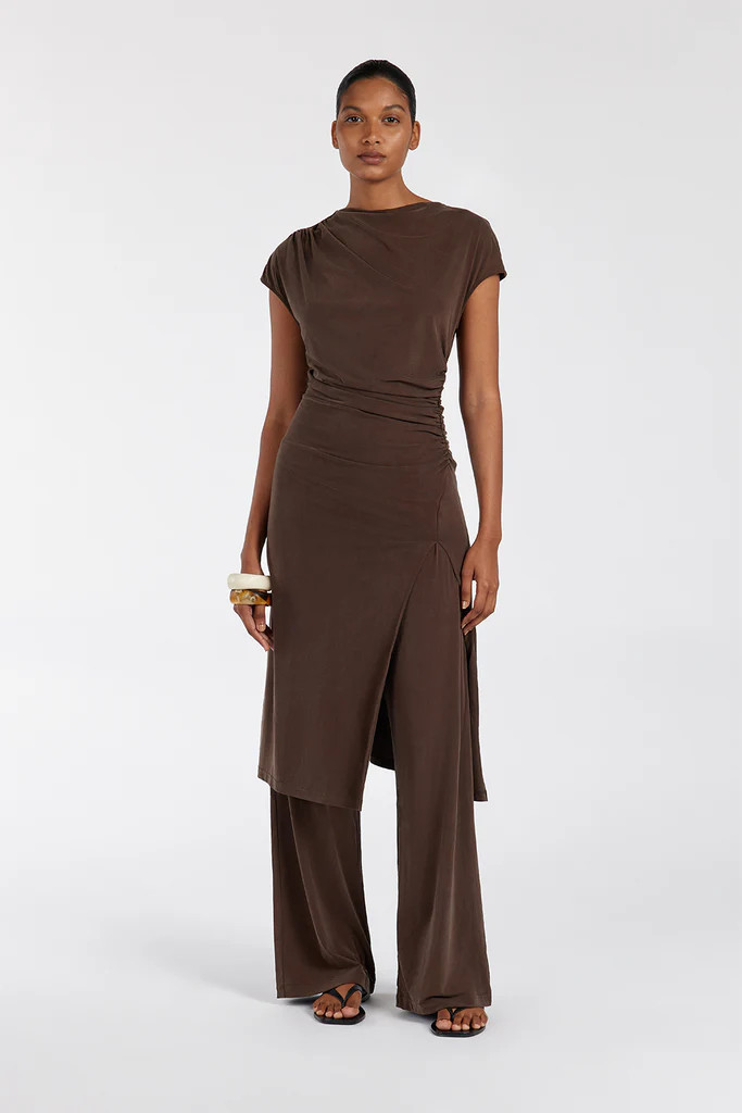 RIO BITTER CHOC WIDE LEG MODAL PANT | DISSH