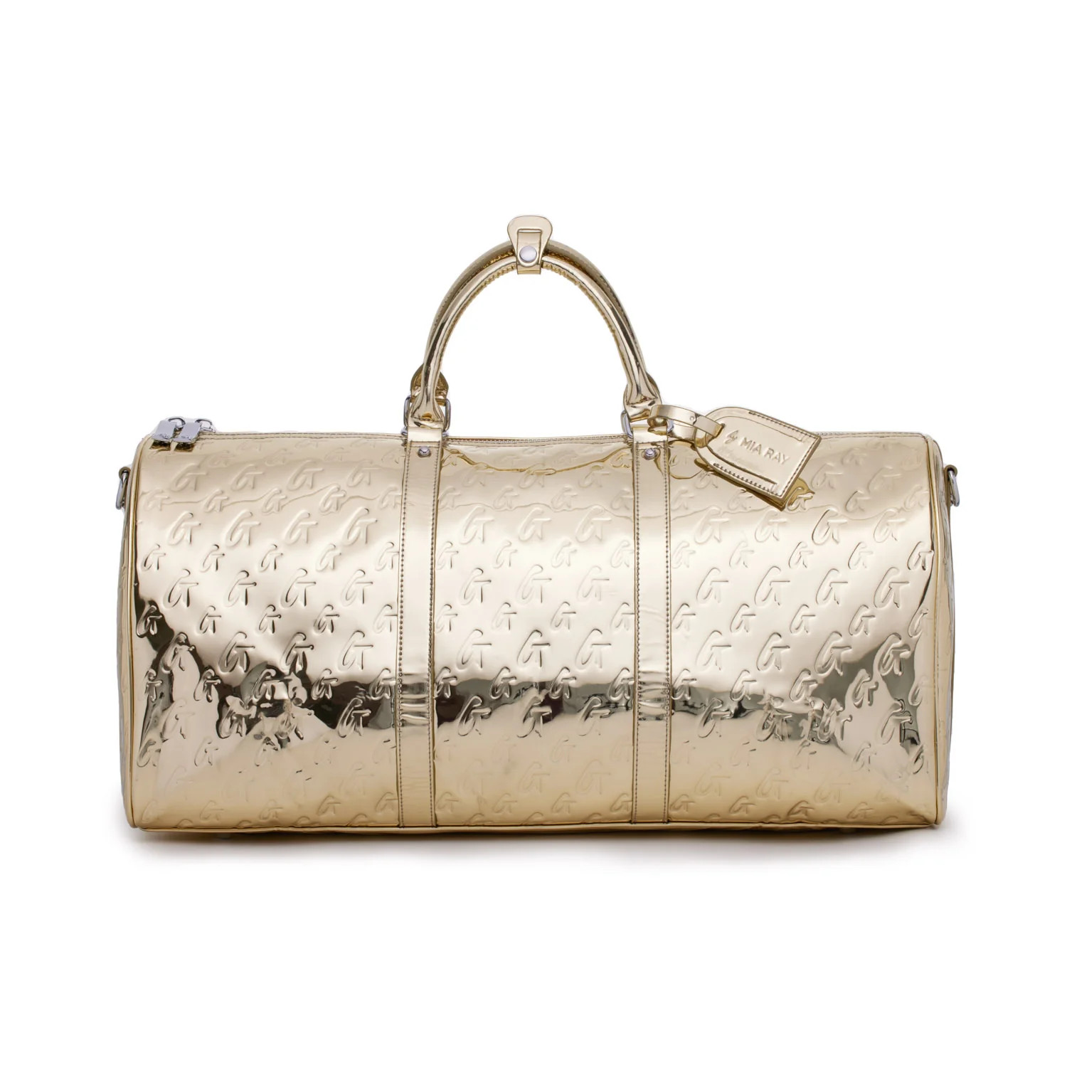 METALLIC MONOGRAM DUFFLE BAG - METALLIC GOLD | Glam-Aholic Lifestyle