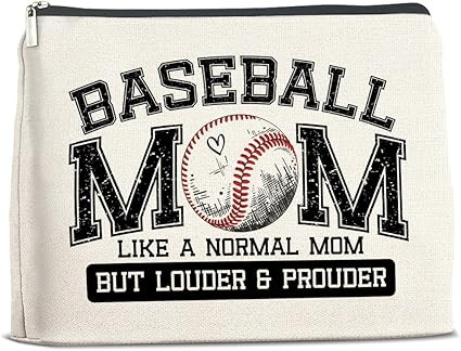 Baseball Mom Gifts for Women Makeup Bag Funny Baseball Mom Cosmetic Bag Zipper Makeup Pouch | Amazon (US)