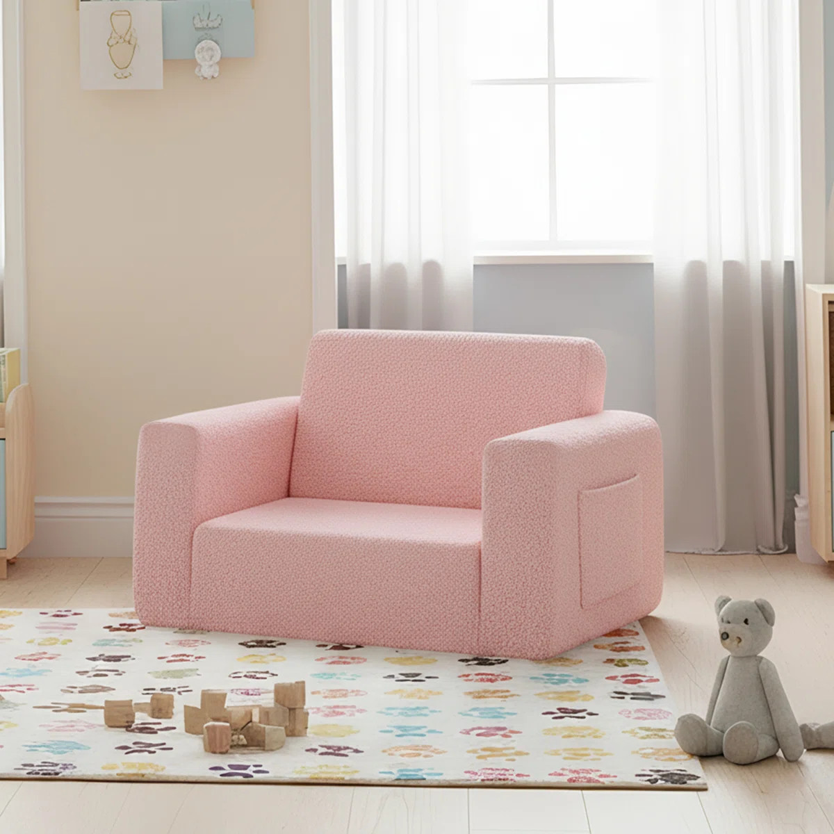 Kids Sofa, 2 In 1 Kids Fold Out Chair Convertible Sofa To Lounger | Wayfair North America