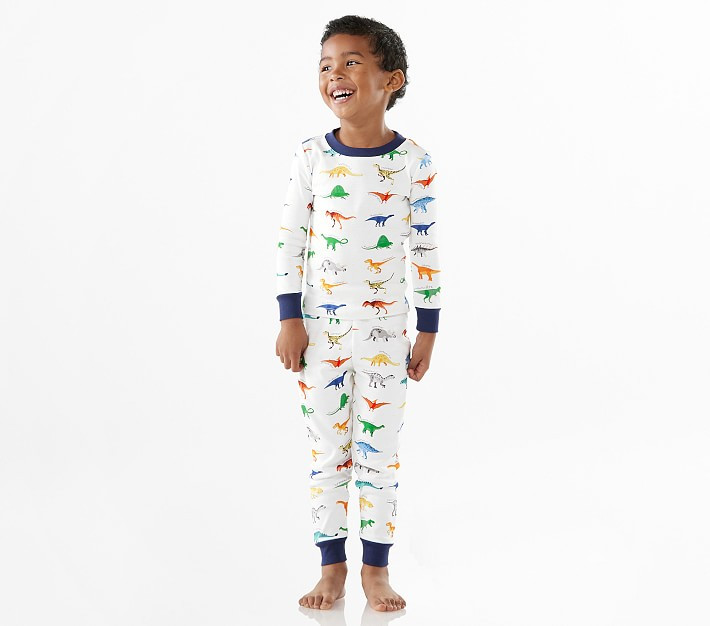 Finn Dino Organic Tight Fit Pajama Set | Pottery Barn Kids