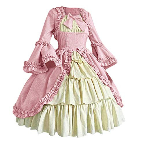 Victorian Dress for Women Plus Size Princess Ball Gown Rococo Costumes Flare Sleeve Bowknot Lace Dress 17th 18th 1800s Dress Gothic Vampire Queen Ball Gowns for Women Renaissance Costume Women Pink | Amazon (US)