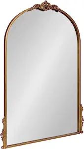 Kate and Laurel Myrcelle Traditional Arched Mirror, 25 x 33, Gold, Decorative Large Arch Mirror w... | Amazon (US)