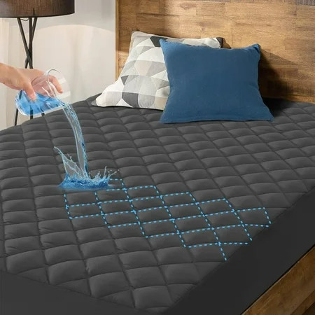 Queen Size Waterproof Mattress Pad Protector, Breathable Quilted Mattress Cover Noiseless Waterproof Fitted Sheet Mattress Topper Up to 21" Deep Pocket | Walmart (US)