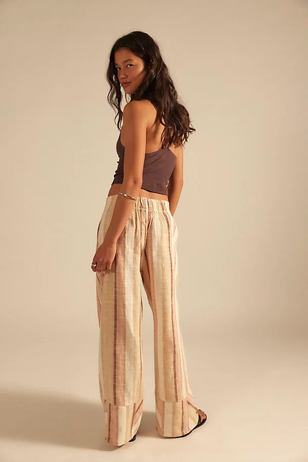 Day's End Linen Striped Pull-On Pants | Free People (Global - UK&FR Excluded)