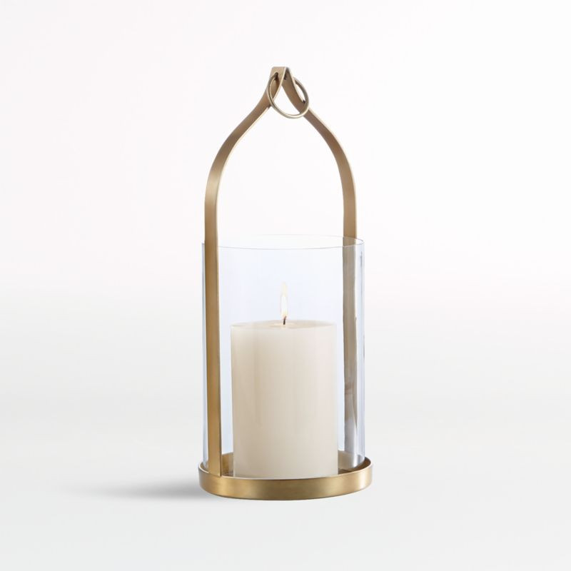 Priya Brass Candle Lantern 16" + Reviews | Crate & Barrel | Crate & Barrel