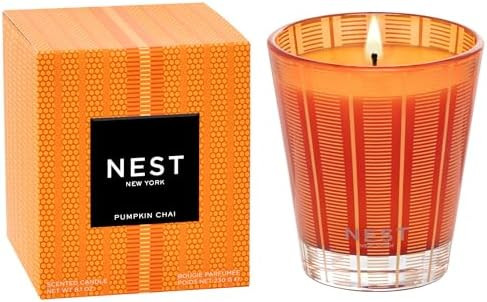 NEST New York Scented Classic Candle, Pumpkin Chai - 8.1 oz - Up to 60-Hour Burn Time - Reusable ... | Amazon (US)
