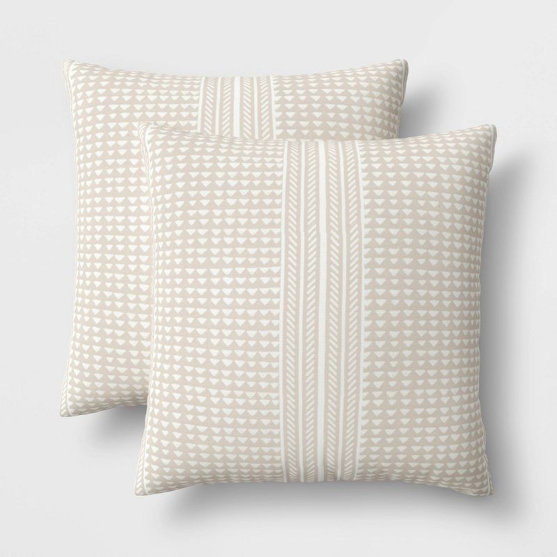 2pk DuraSeason Fabric™ Outdoor Throw Pillow Geo Stripe - Threshold™ | Target
