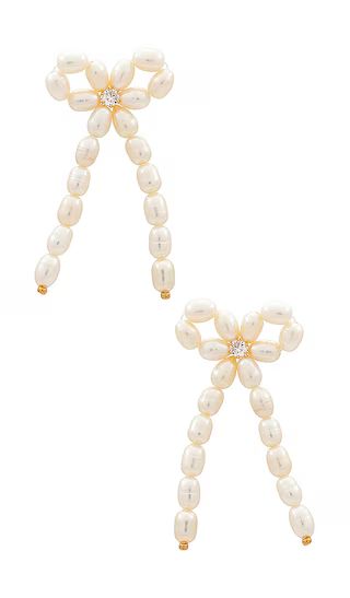 Pearl Bow Earring in Pearl | Revolve Clothing (Global)