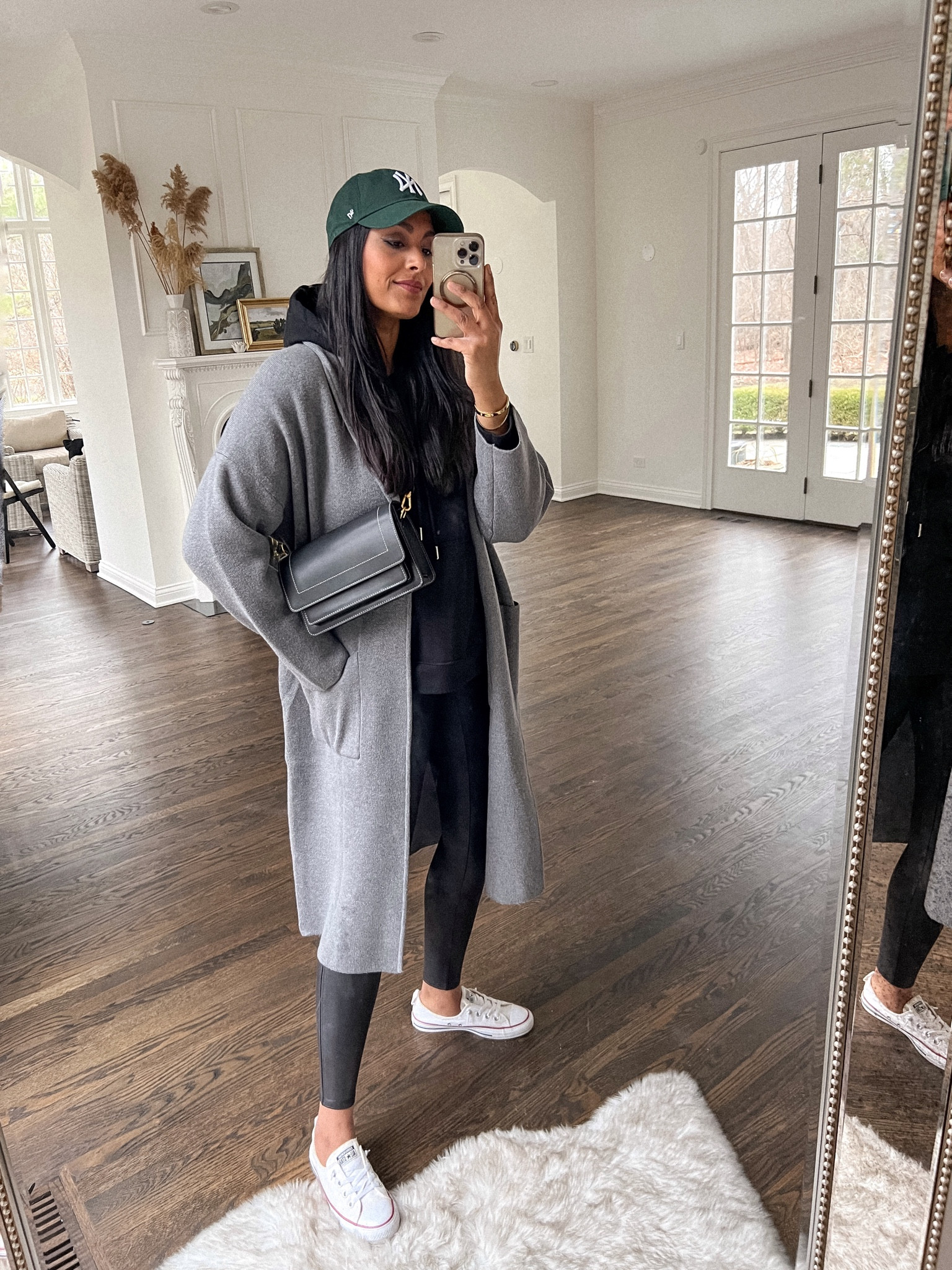 Mango Coatigan In gray, on sale! So versatile, warm, and chic. A great layer for many seasons from spring to winter. True to size.

Spanx faux leather leggings, converse, Aallyn bag,  NY ‘47 

#LTKsalealert #LTKSeasonal #LTKunder100