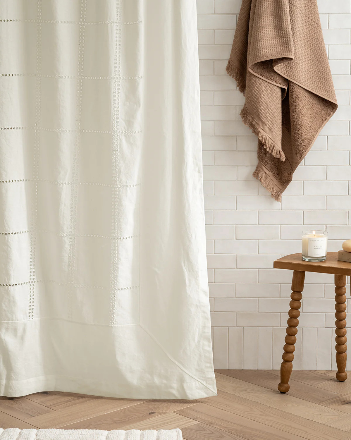 Lillian Shower Curtain with Striped Ties | McGee & Co. (US)