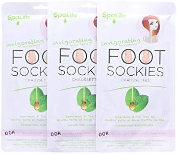 SpaLife Invigorating Spearmint & Tea Tree Oil Foot Sockies (3 Ct) | Amazon (US)