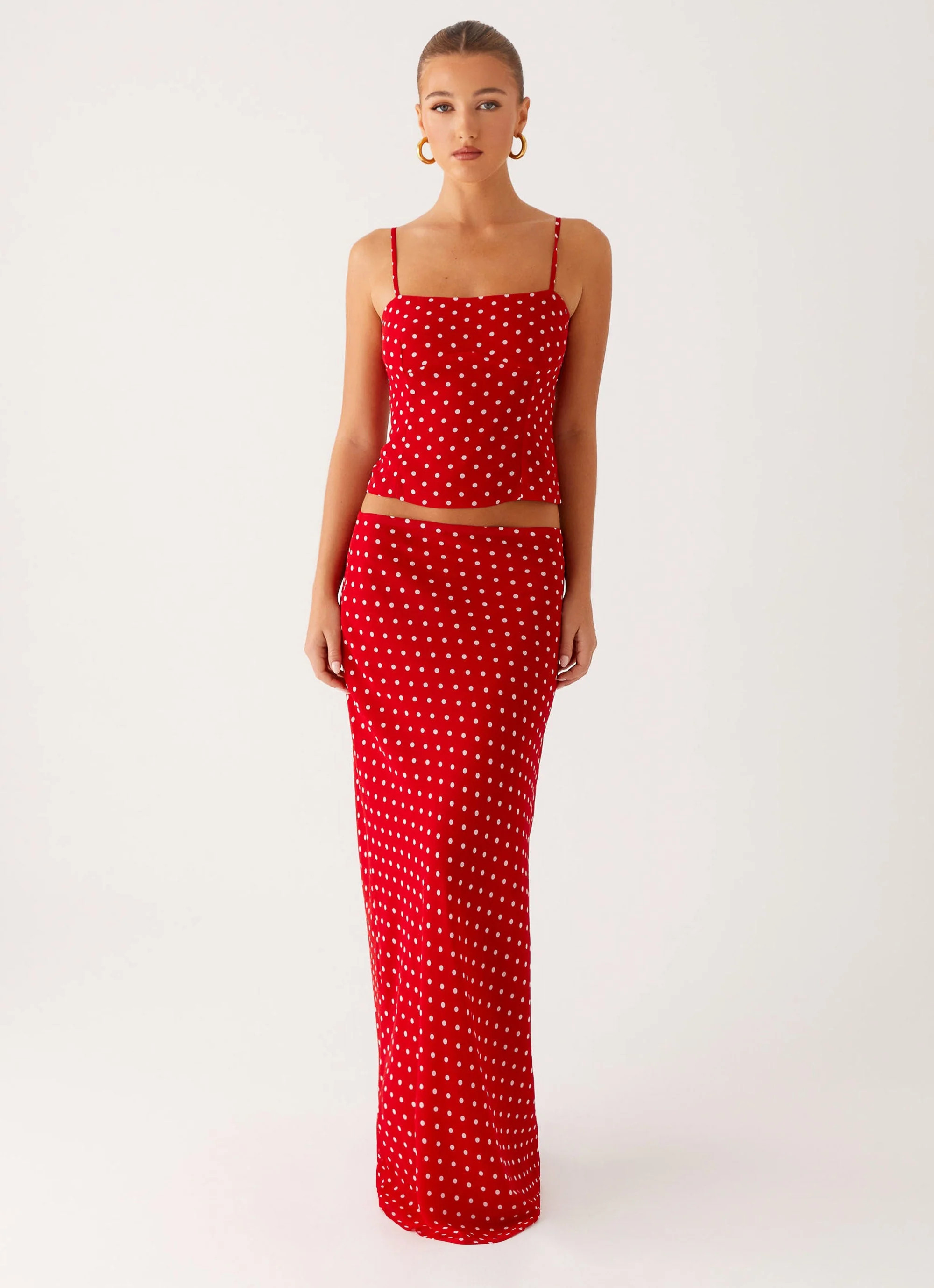 Bendita Maxi Skirt - Red Polka Dot | Peppermayo (Global)