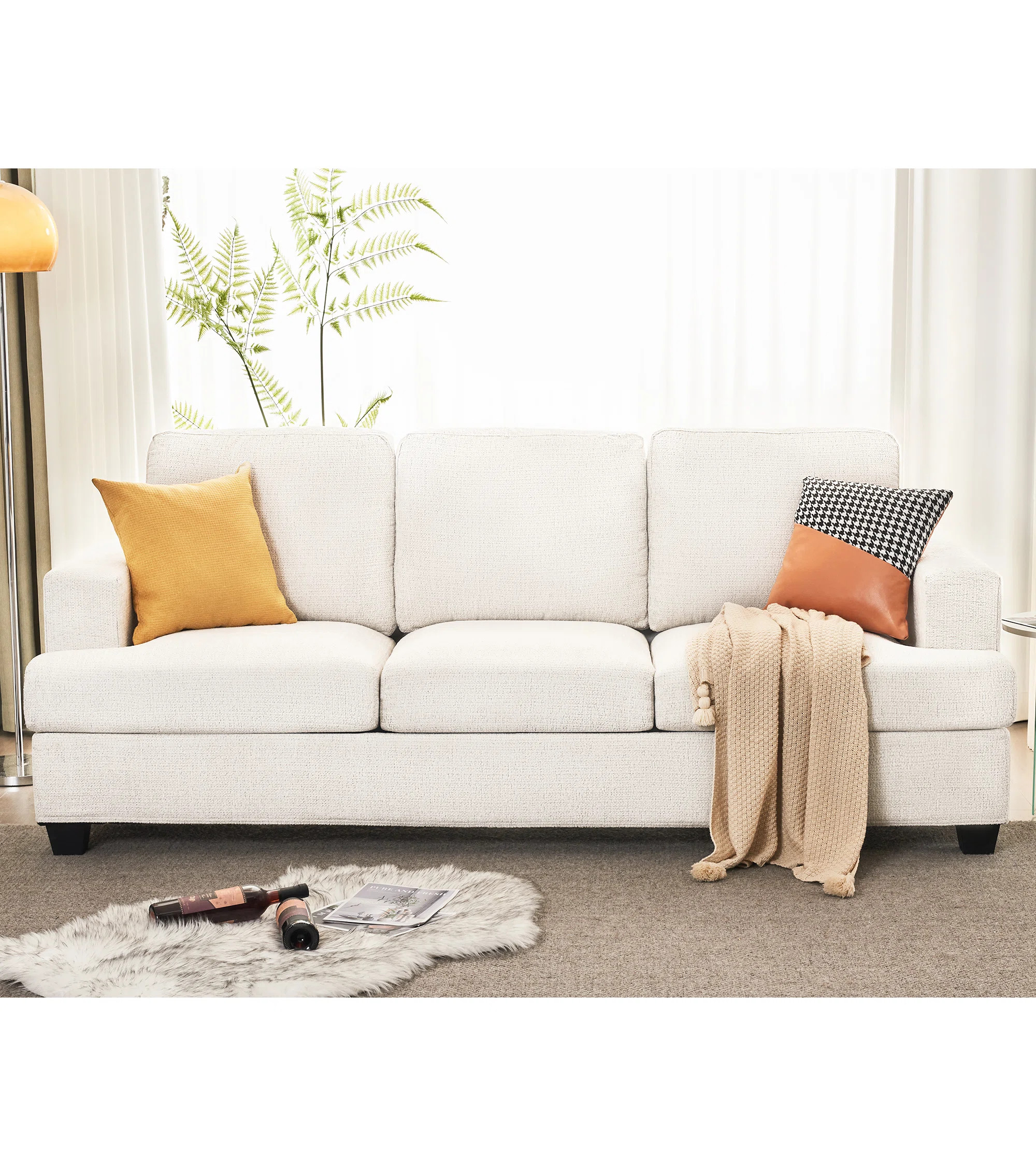 Wade Logan® Belosic 89" Upholstered Deep Seat 3 Seater Sofa & Reviews | Wayfair | Wayfair North America