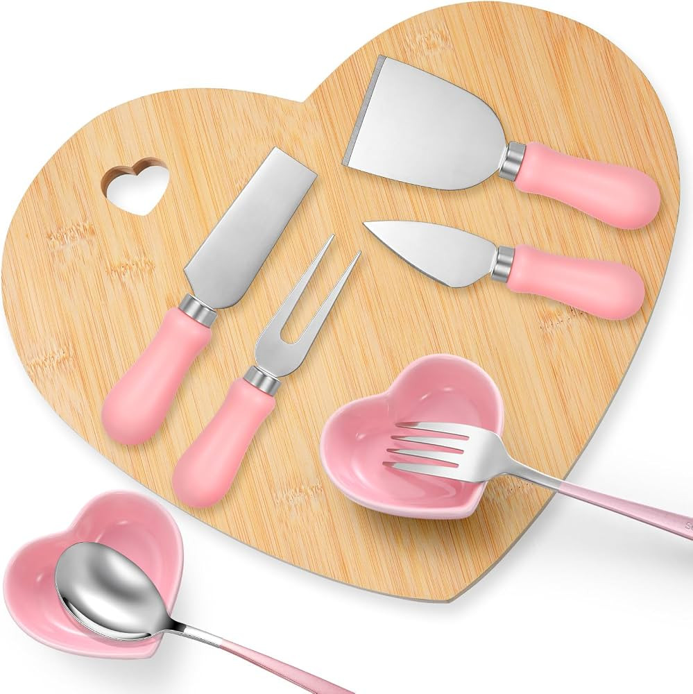 Maxcheck 9 Pcs Heart Shaped Charcuterie Board and Serving Set Including Bamboo Cutting Board Hear... | Amazon (CA)