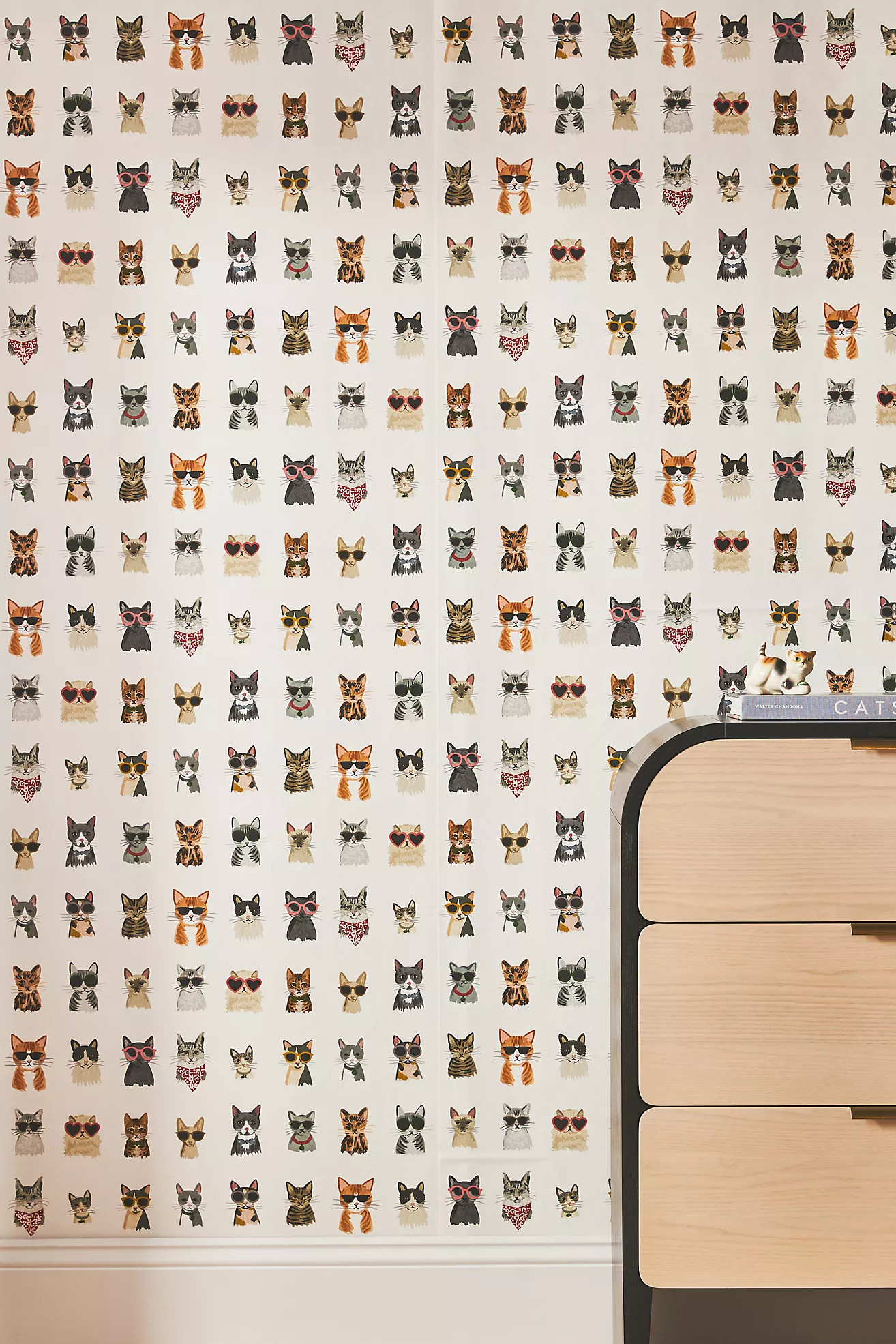 Rifle Paper Co. Cool Cats Wallpaper | Anthropologie (US)