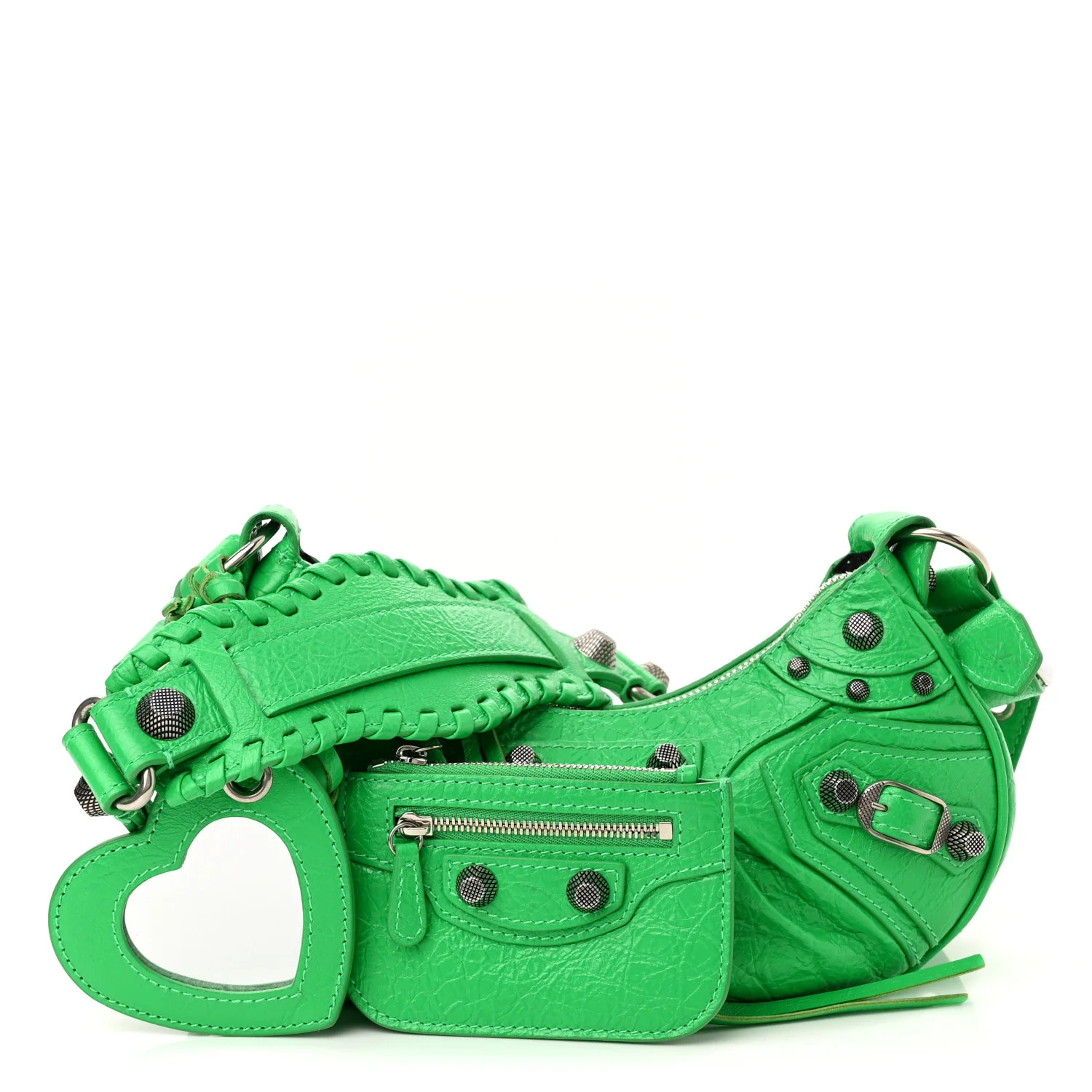 BALENCIAGA Agneau Arena Le Cagole Shoulder Bag XS Green | FASHIONPHILE (US)