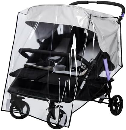 bemece Double Stroller Rain Cover, Weather Shield Double Stroller for Side by Side Seats Twin Str... | Amazon (US)