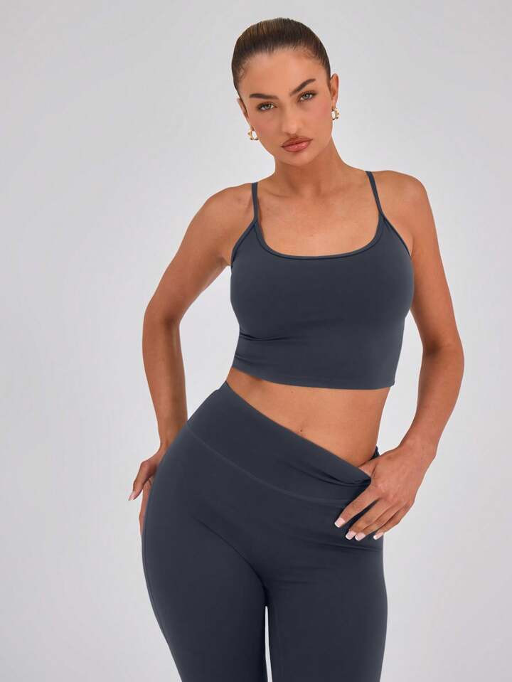 Musera Sport Regata Crop Ativewear Alça Fina Slinky, Padel, Tênis, Pickleball | SHEIN