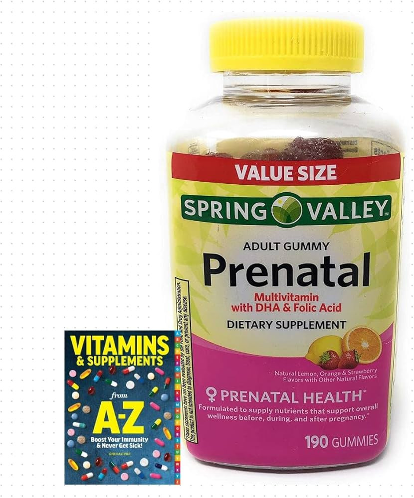 Spring Valley Adult Prenatal Health Multivitamin DHA & Folic Acid, Fruit, 190 Gummies+Better Guid... | Amazon (US)