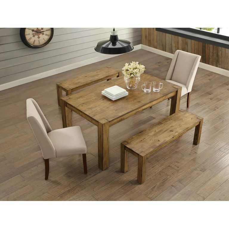 Better Homes & Gardens Bryant Solid Wood Dining Table, Rustic Brown | Walmart (US)