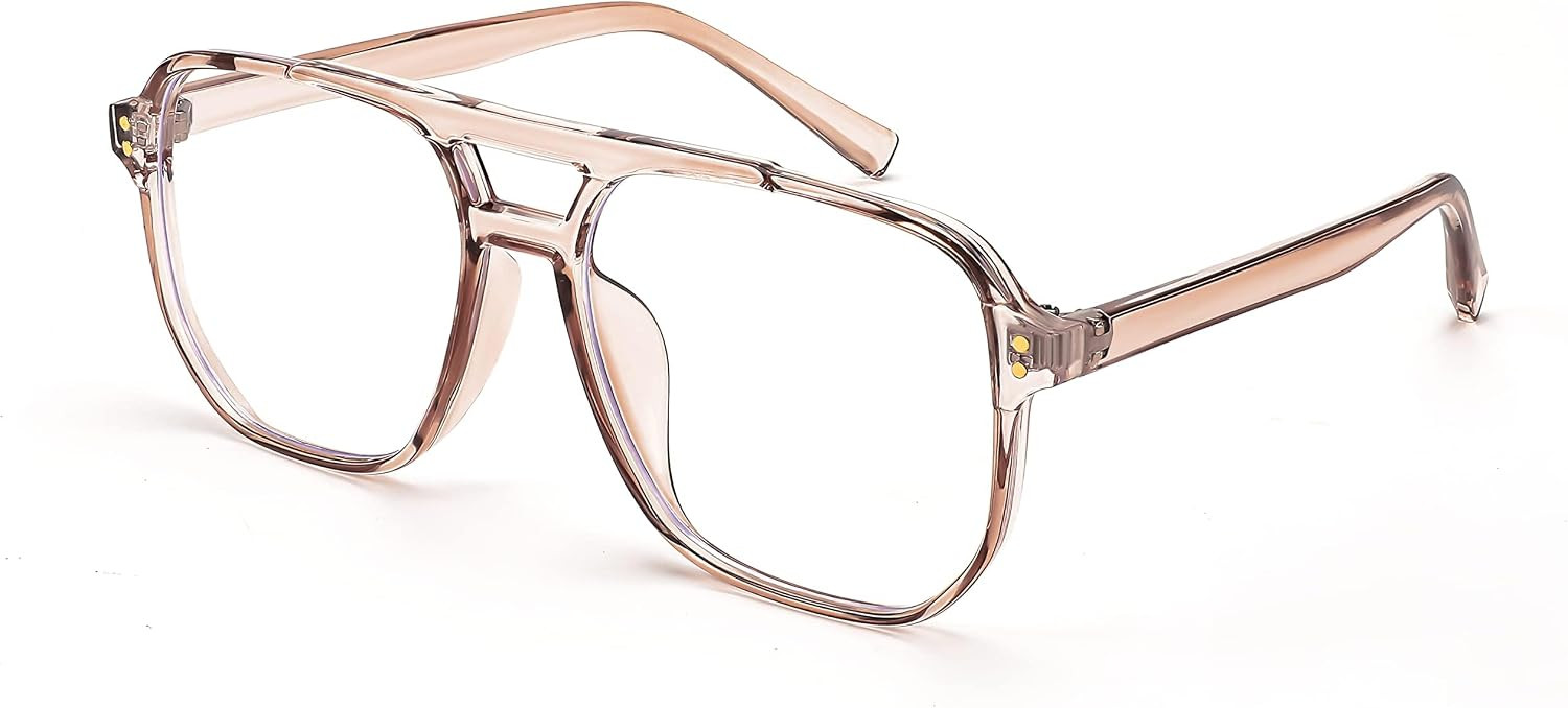 FEISEDY Blue Light Blocking Glasses Fake Nerd Clear Square Computer Lightweight Pilot Glasses Frame Oversized B2866 | Amazon (US)