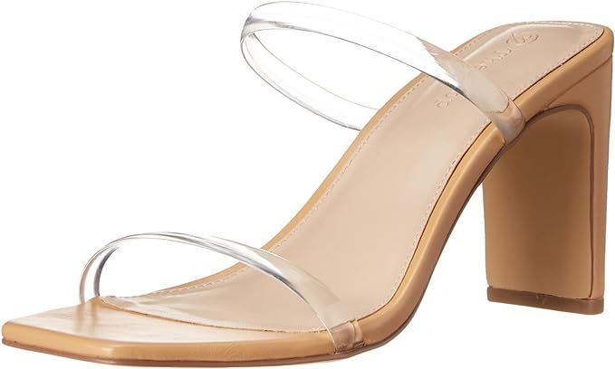Amazon.com: The Drop Women's Avery Square Toe Two Strap High Heeled Sandal, Black, 7 : Clothing, ... | Amazon (US)