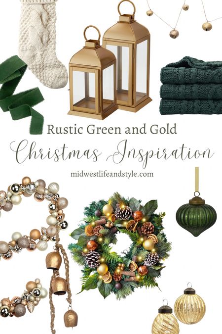 Rustic Green and Gold Christmas Decor 

#LTKHoliday #LTKSeasonal #LTKhome