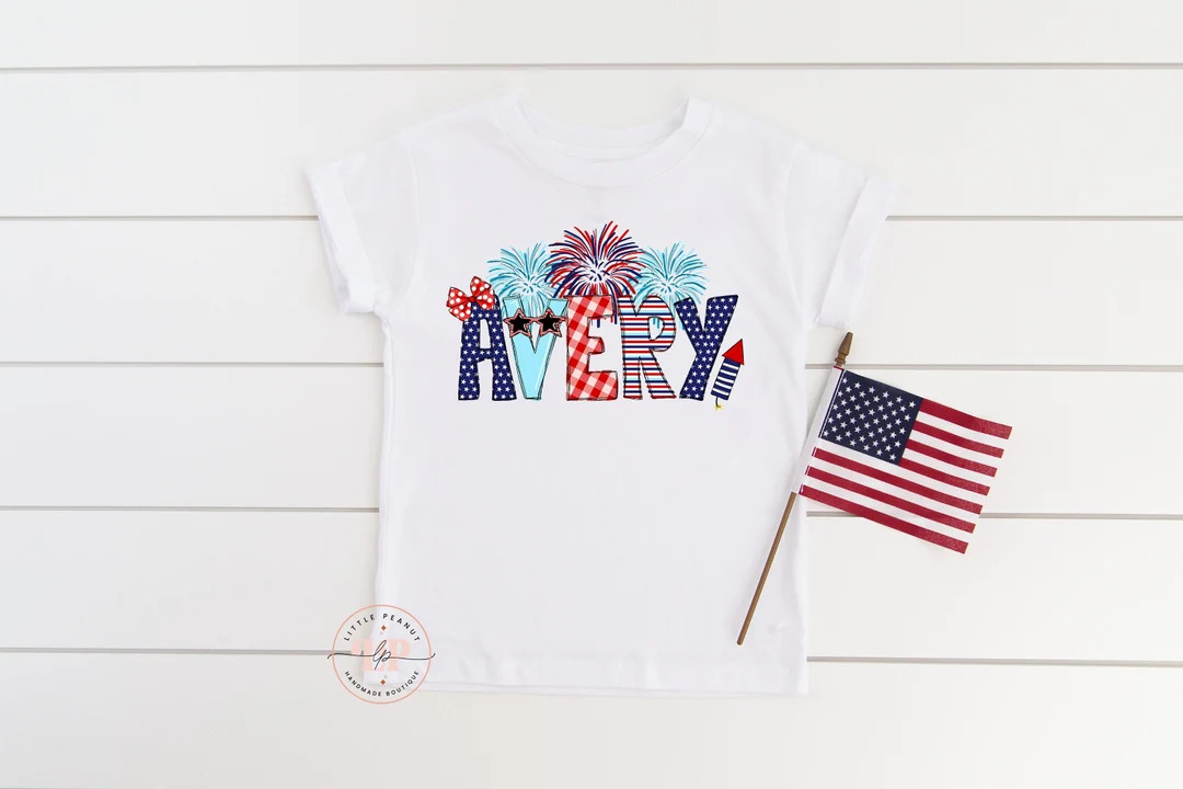 Personalized Fourth of July Kids Shirt 4th of July Girls Shirt Patriotic Toddler Shirt Custom Nam... | Etsy (US)