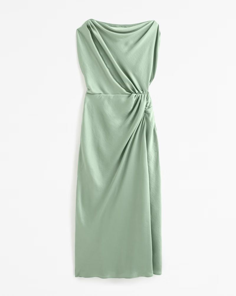 High-Neck Draped Maxi Dress | Abercrombie & Fitch (US)