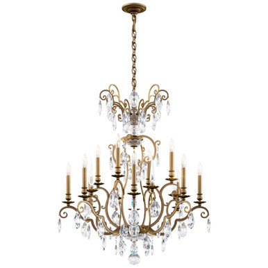 Renaissance Nouveau Chandelier, 8-Light, Etruscan Gold, Clear Heritage Crystal, 32""W (RN3872N-23H 1 | Lighting Reimagined