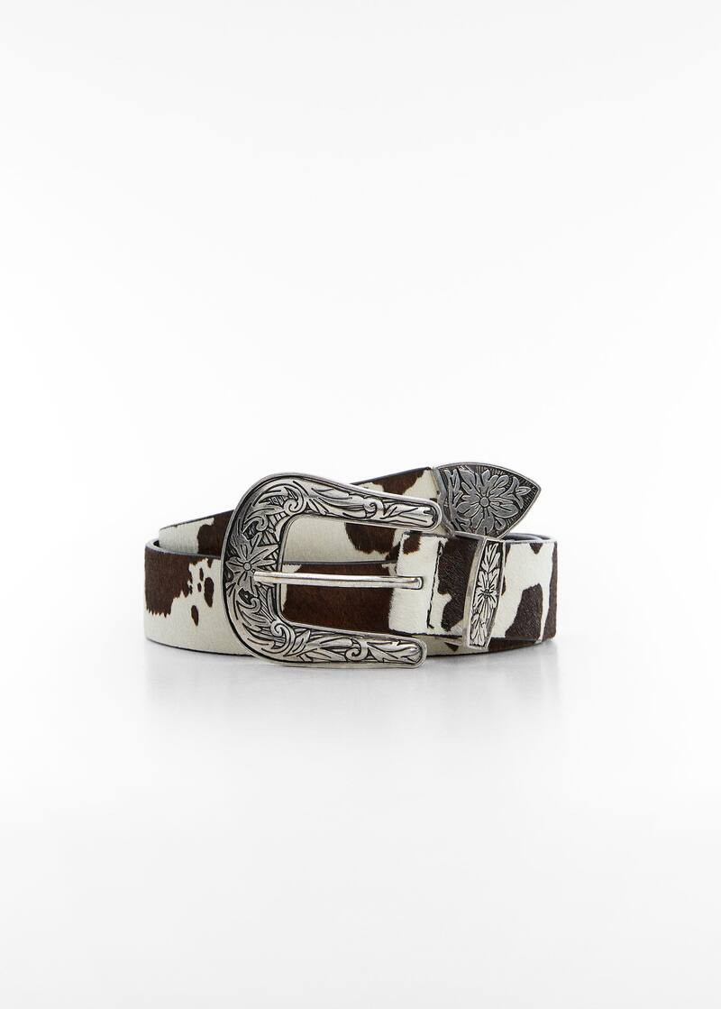 Animal print leather belt | MANGO (US)
