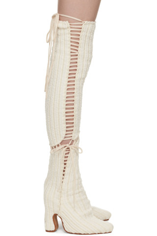 SSENSE Exclusive Off-White Expandable Tall Boots | SSENSE