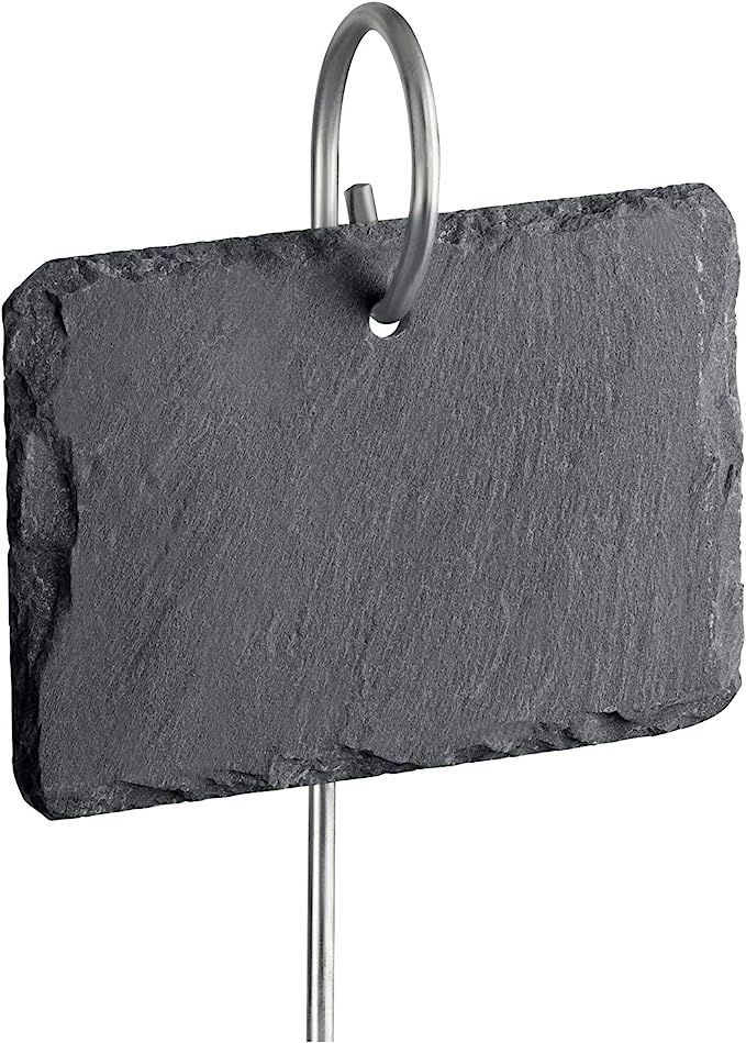 GardenMate 5-Pack Natural Style Slate Plant Labels (4"x 2 3/4") Hanging from a Stainless Steel Me... | Amazon (US)