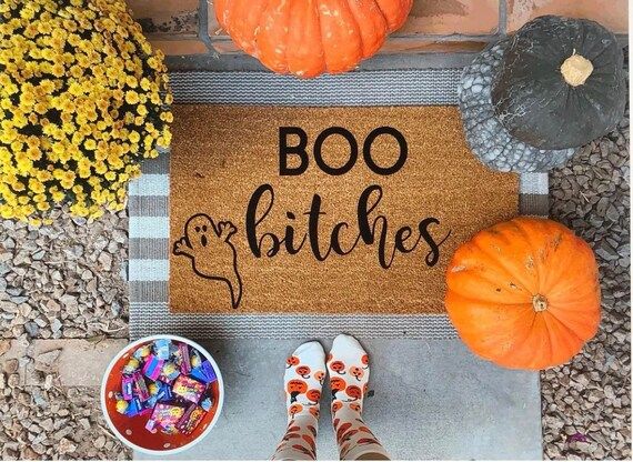 Boo Bitches doormat, funny doormat, Halloween doormat, fall doormat | Etsy (US)