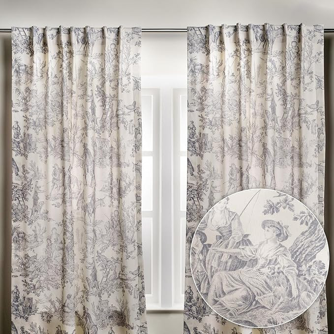 Maison d' Hermine Curtains for Living Room 100% Cotton 84 inch Length Two Panels Light Filtering ... | Amazon (US)
