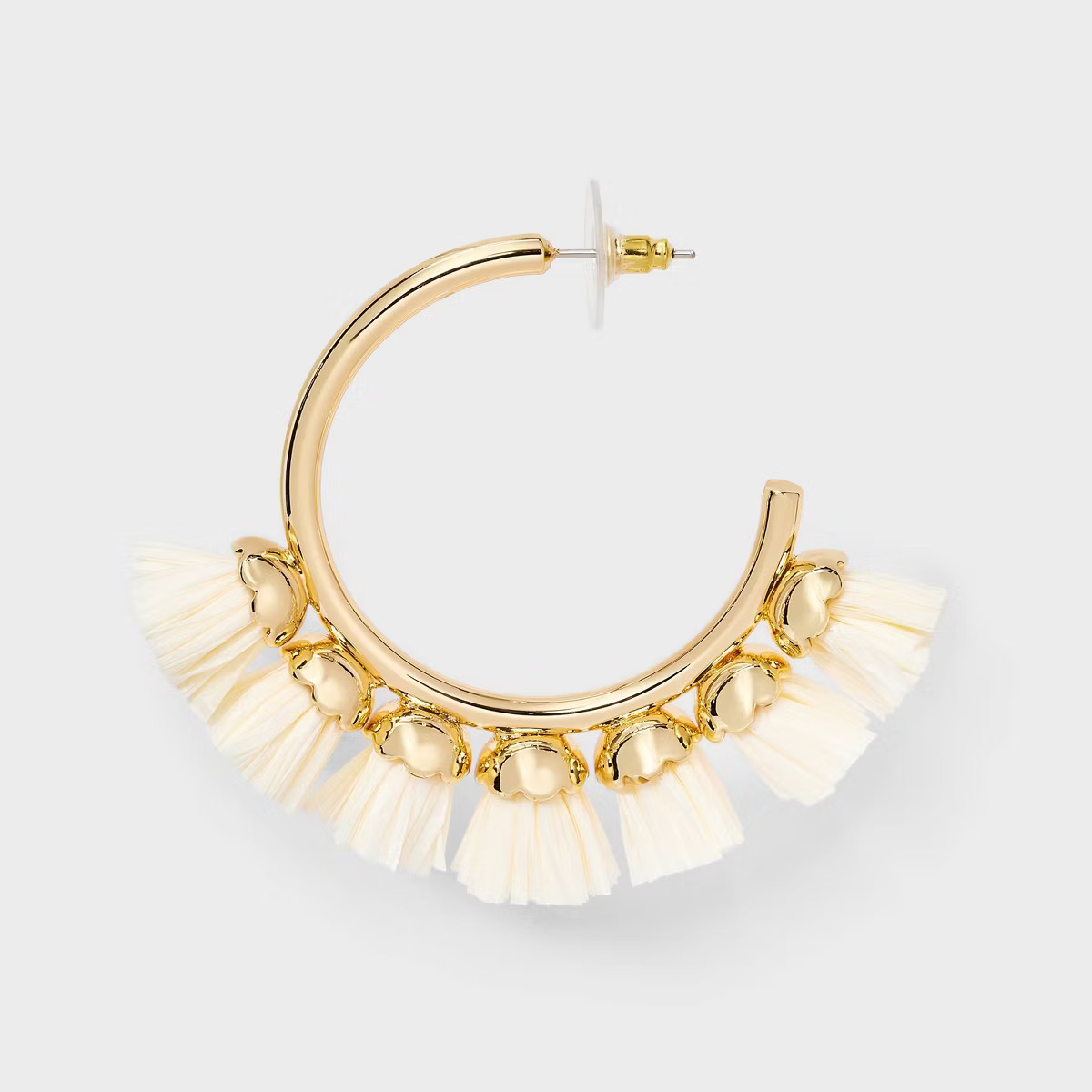 SUGARFIX by BaubleBar Threaded Hoop Statement Earrings - Gold/Ivory | Target