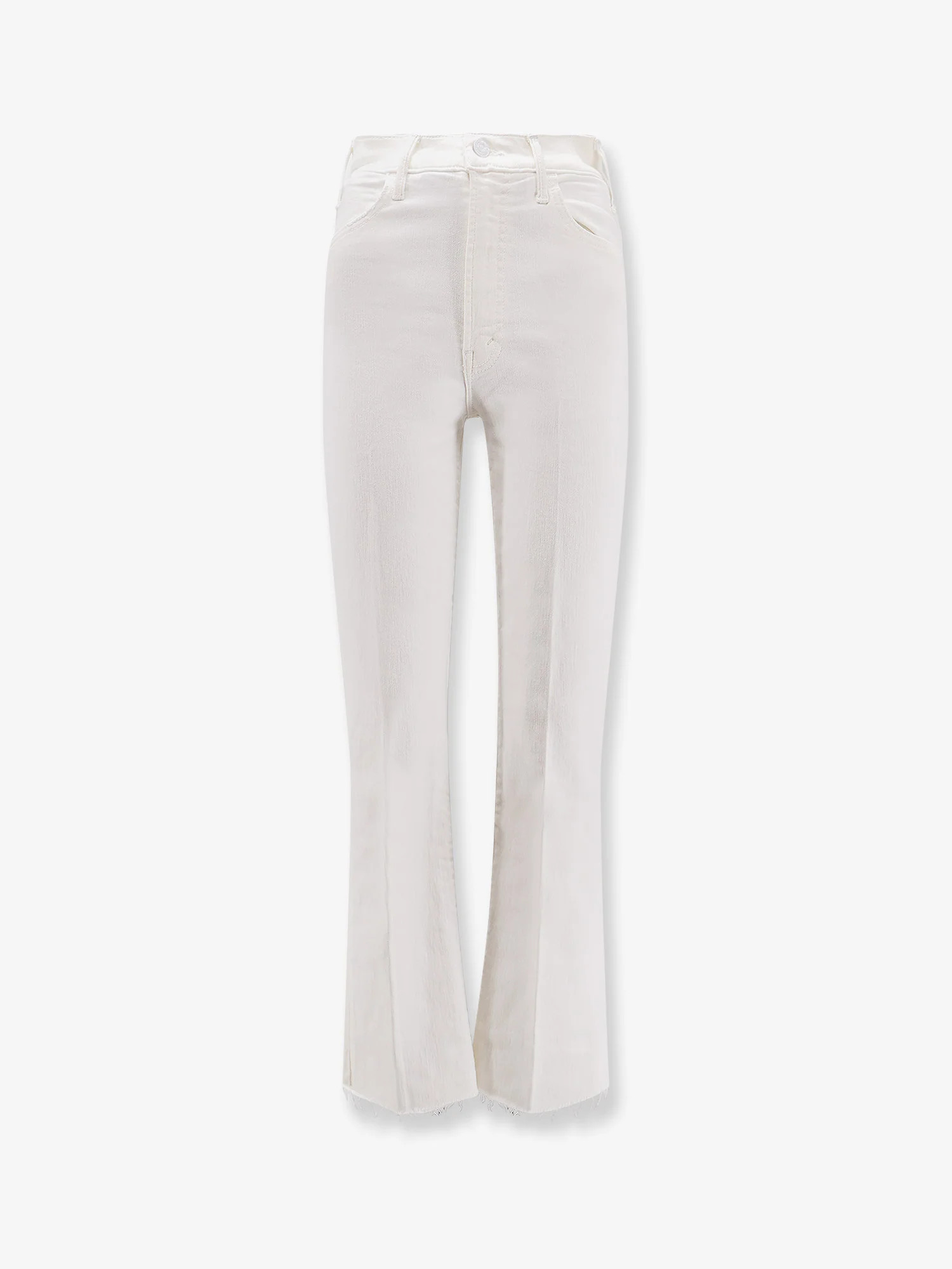 The Hustler Ankle Fray white denim trousers - MOTHER - gender_Woman | Nugnes 1920