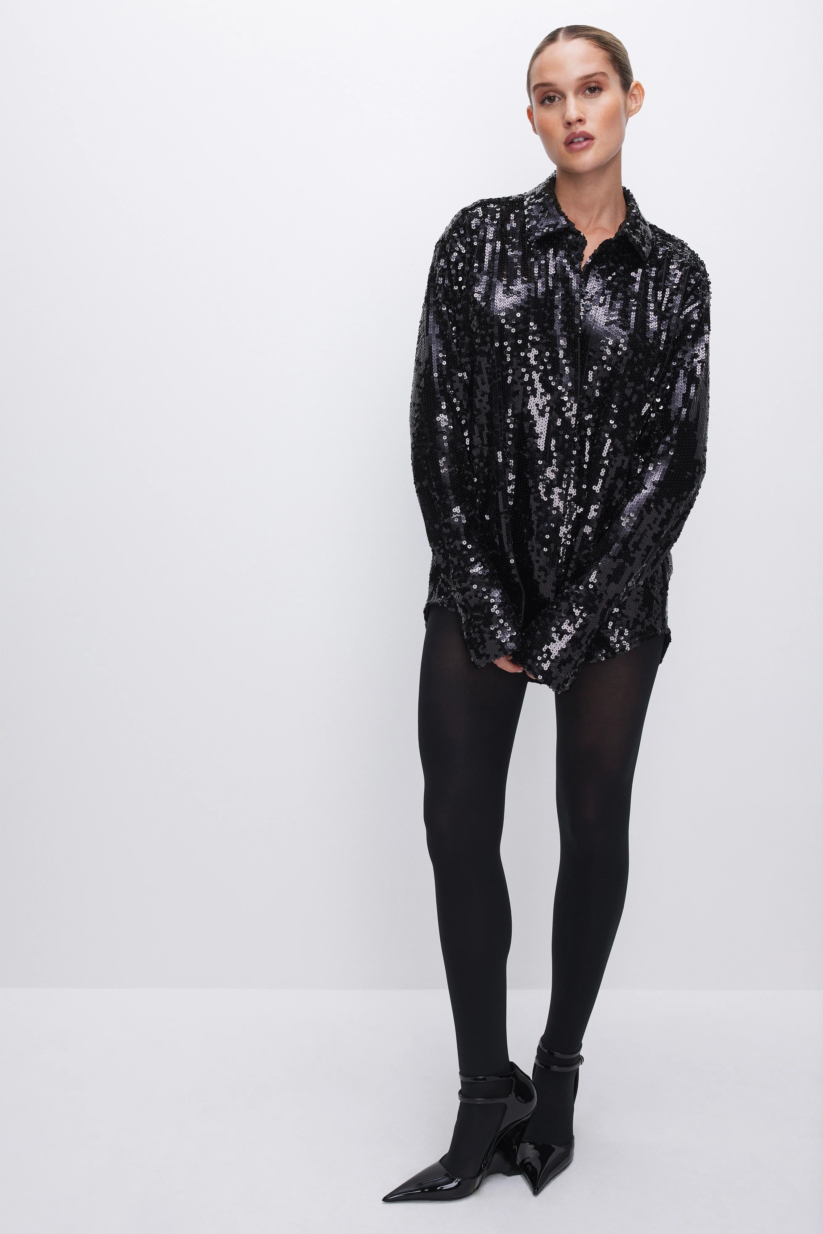 SEQUIN PARTY SHIRT | Good American