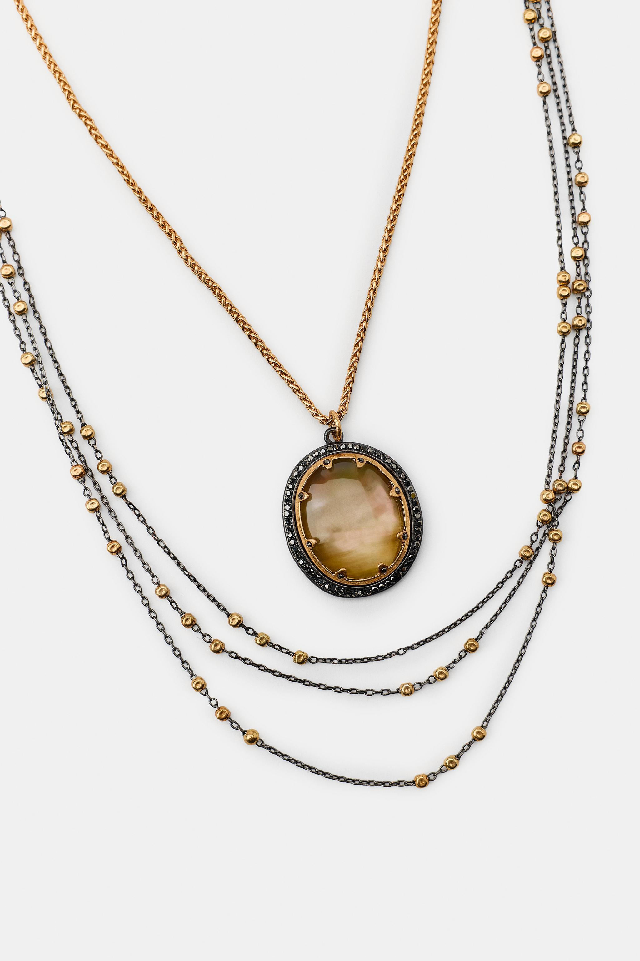 SET MIT 2 HALSKETTEN UND STEIN | Zara DE